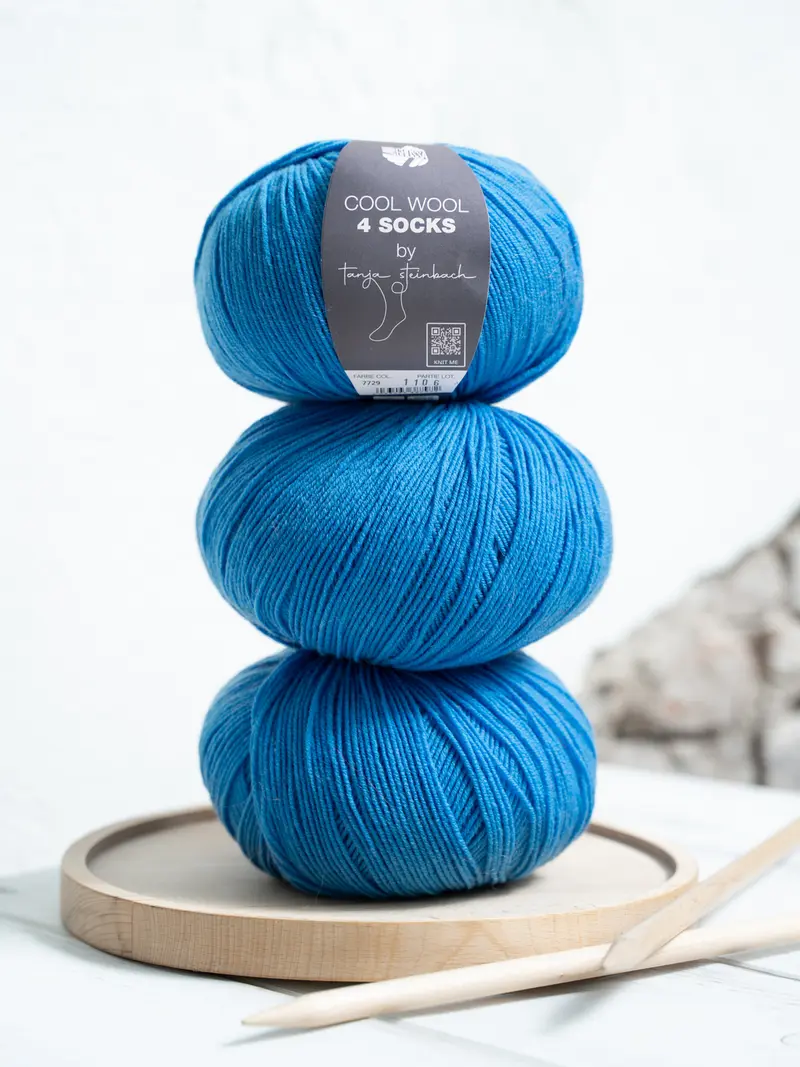 Cool Wool 4 Socks 7729 Azuurblauw