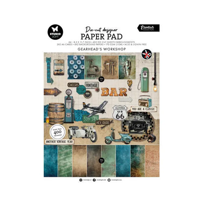 DCPP436 Gearhead Workshop die cut paper pad