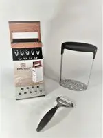 KINGHOFF SET- aardappelstamper, rasp, dunschiller