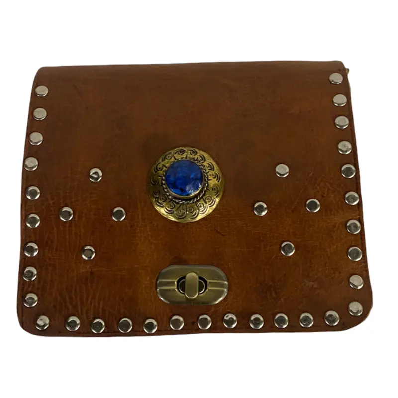 Lederen crossbody tas blue eye
