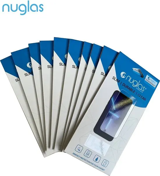 NuGlas iPhone 13 Pro Max/14 Plus screenprotector - 2,5D glas - set van 10