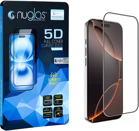 NuGlas iPhone 15 Pro Max screenprotector - 5D glas