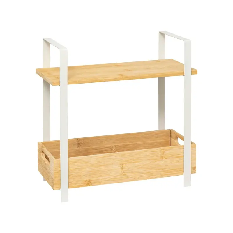 ORDERA PLANK MET 2 BAMBOE DIENBLADEN KLEI